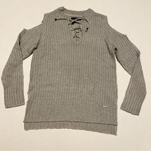 Ex-Girlfriend Womens Long Sleeve Sweater Cut Out Shoulders Size XL